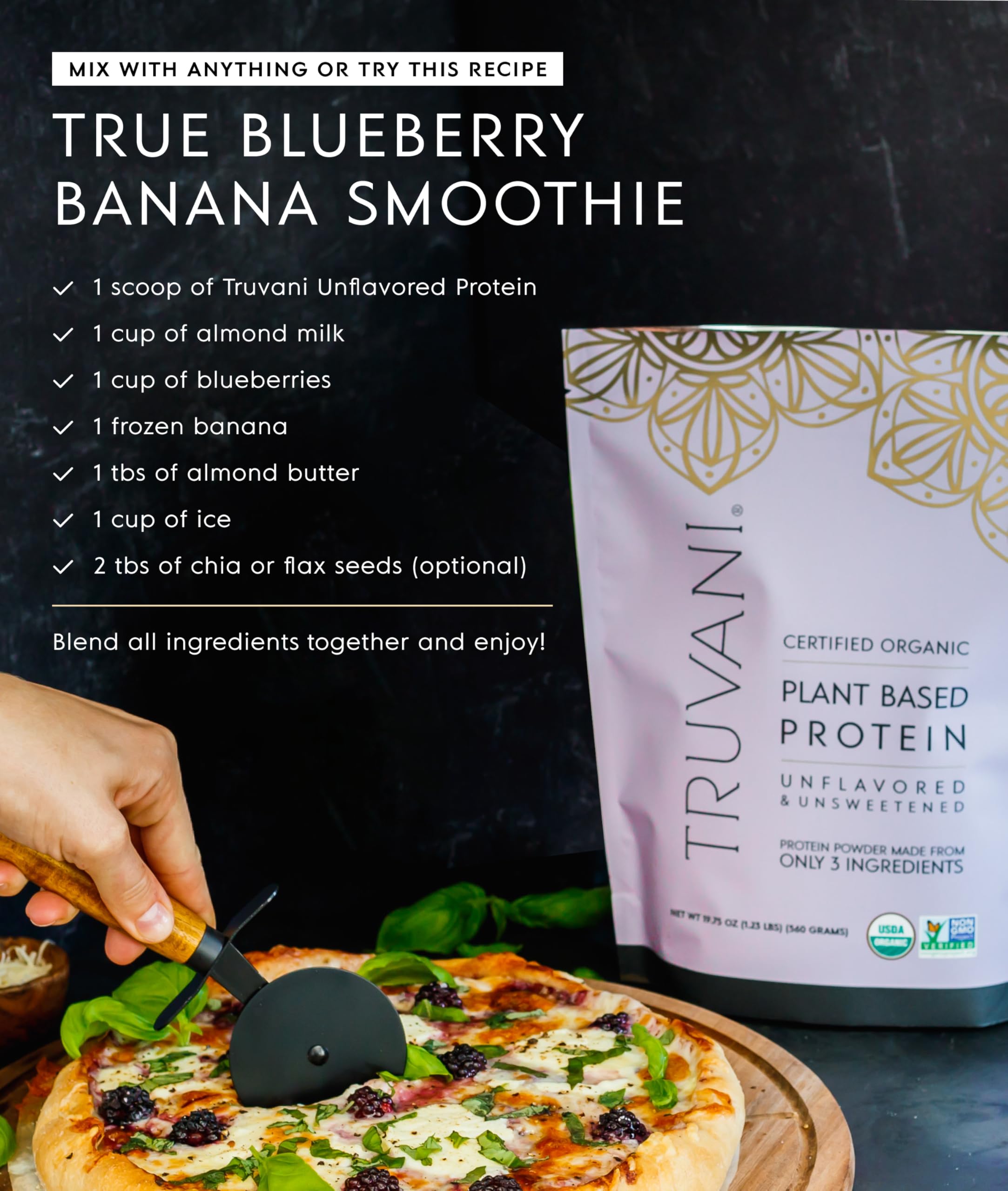 Truvani blender bottle mixing protein powder for quick shake