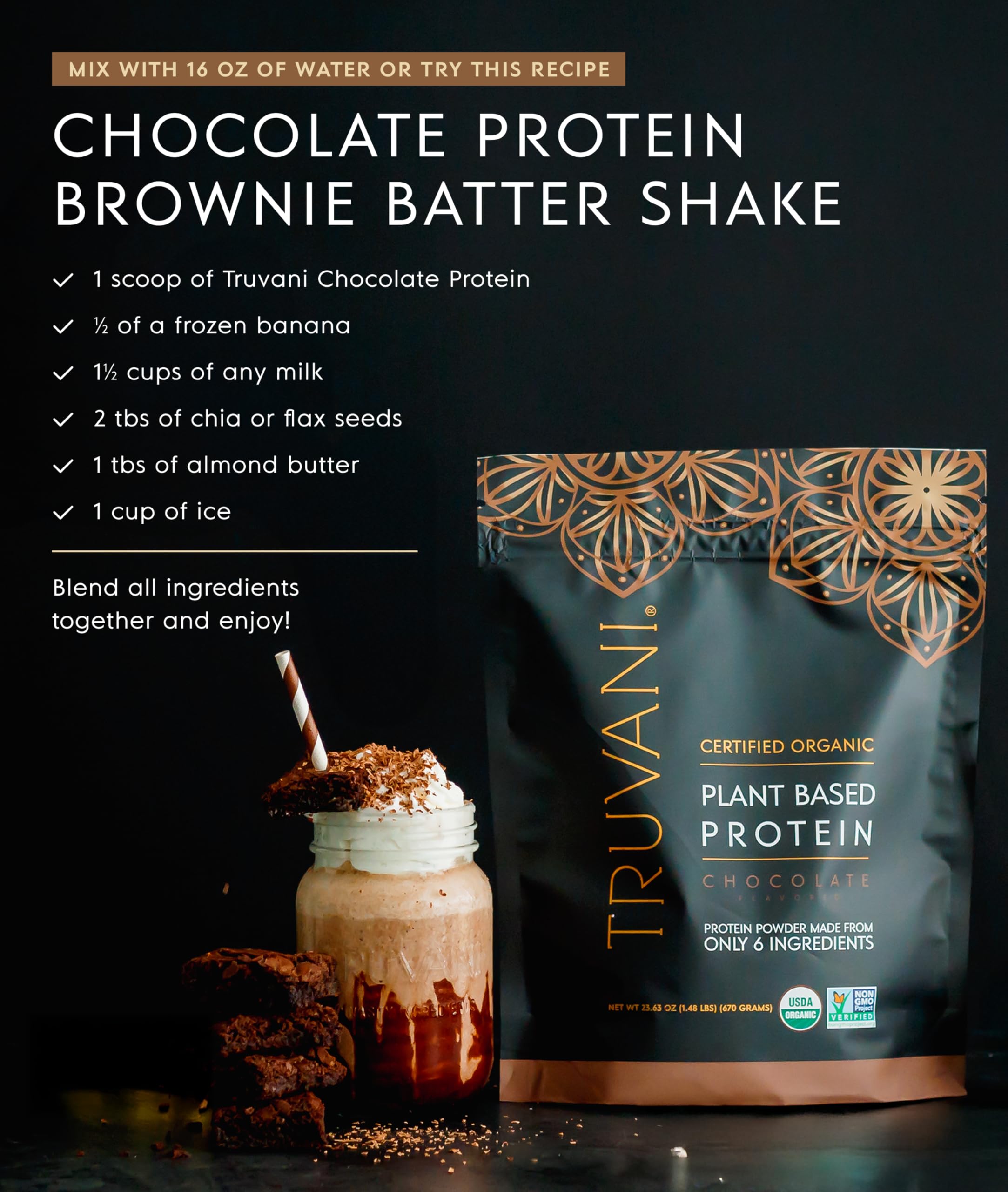 Truvani gluten-free, keto-friendly label—diet-conscious protein option.
