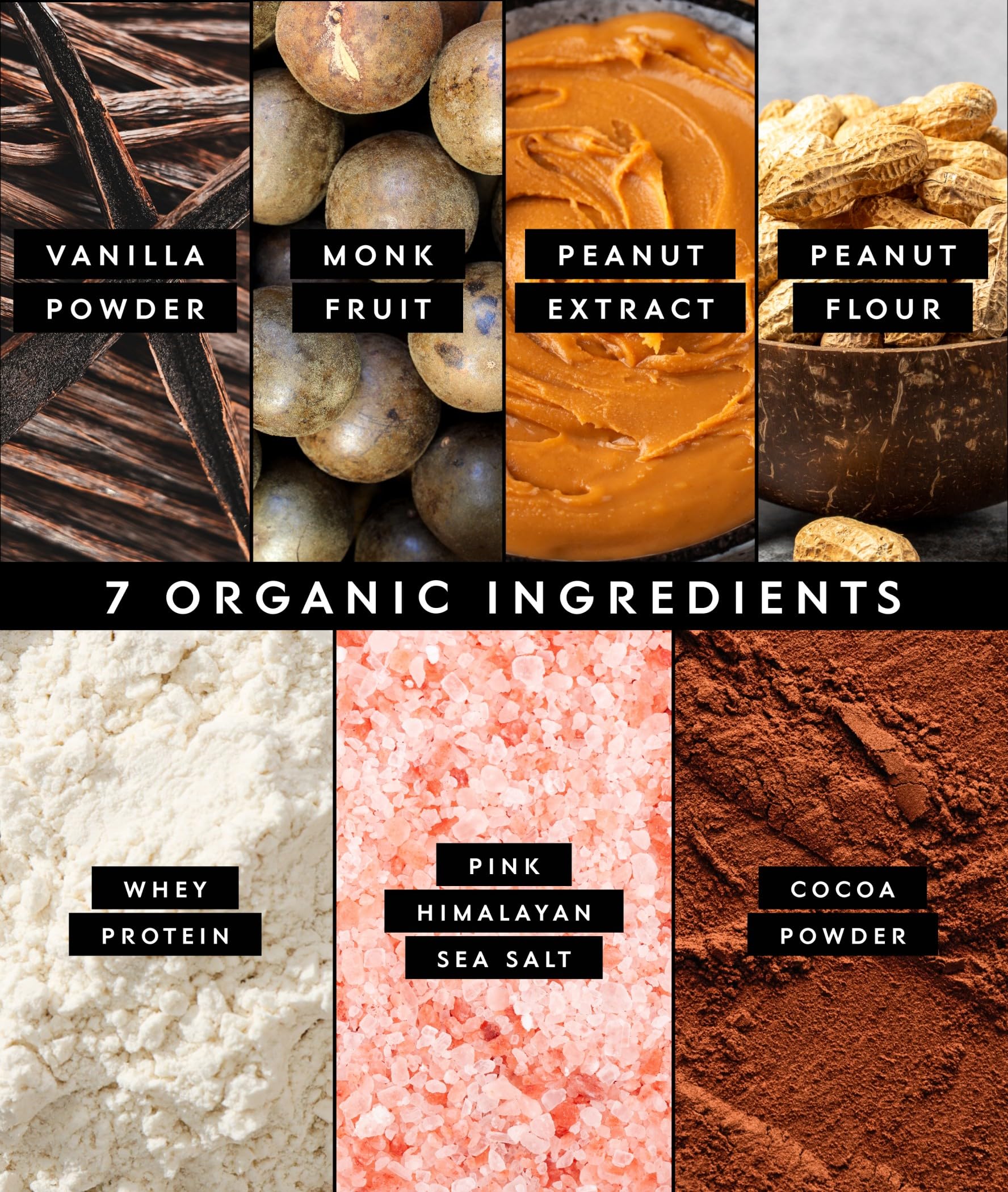 Close-up of Truvani Organic Whey ingredient label showing transparency.