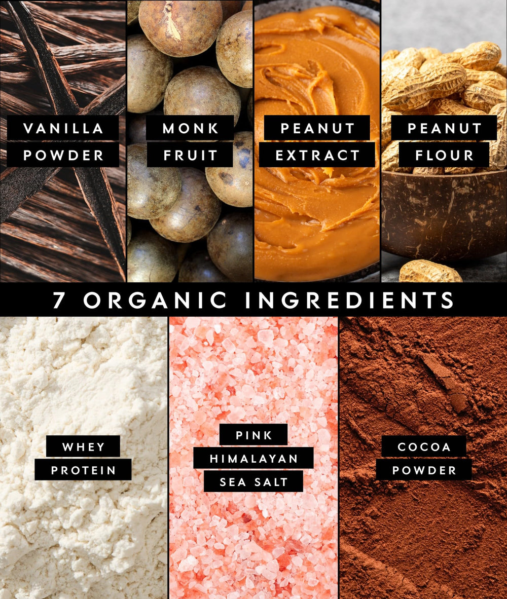 Close-up of Truvani Organic Whey ingredient label showing transparency.