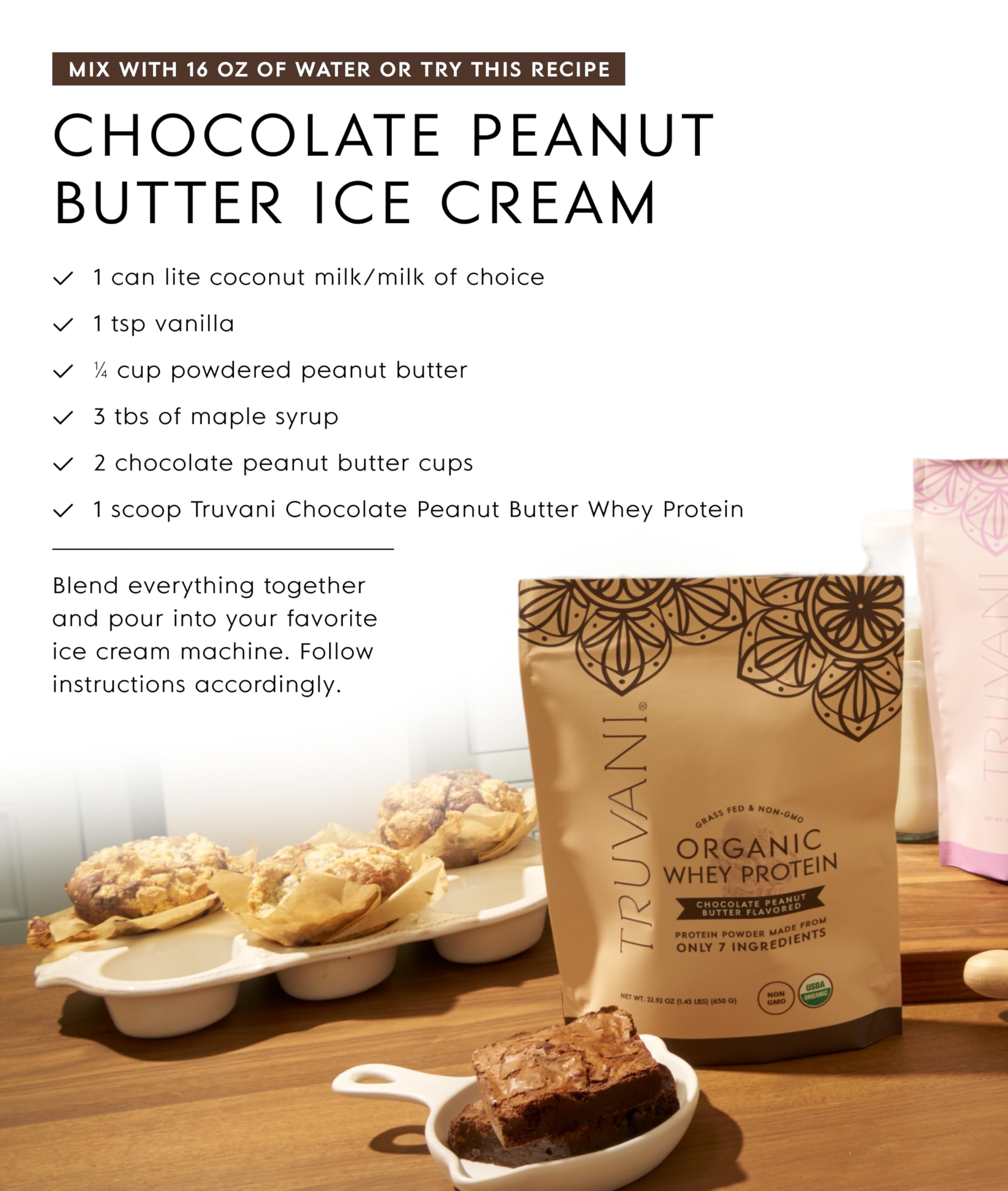 Truvani organic whey on pantry shelf for everyday use.