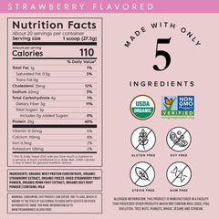 Truvani strawberry whey scoop dispensing protein per serving