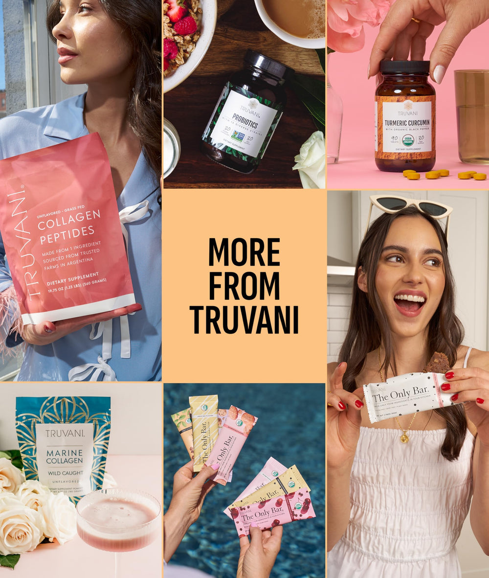 Truvani packaging showcases sustainable, quality-focused nutrition.