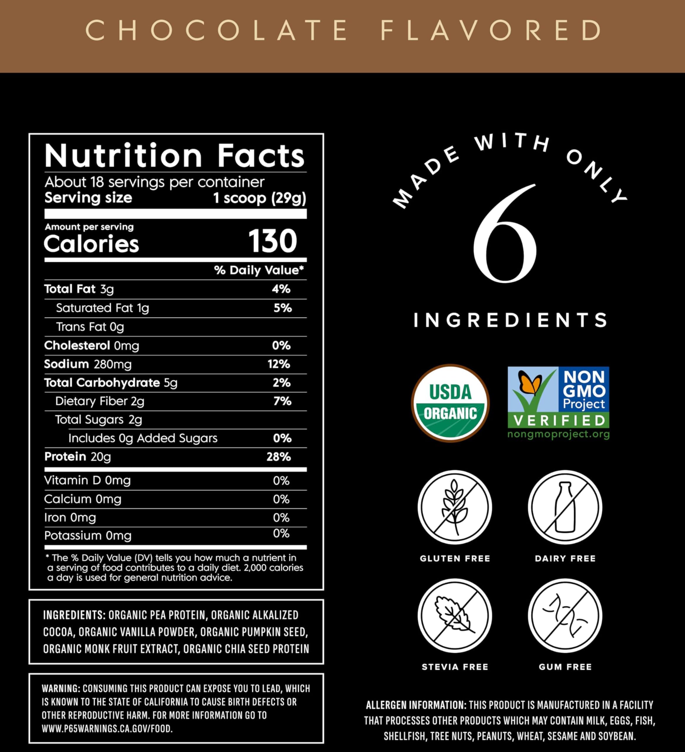 Truvani pea protein chocolate scoop—easy portion for a whey-free protein boost.