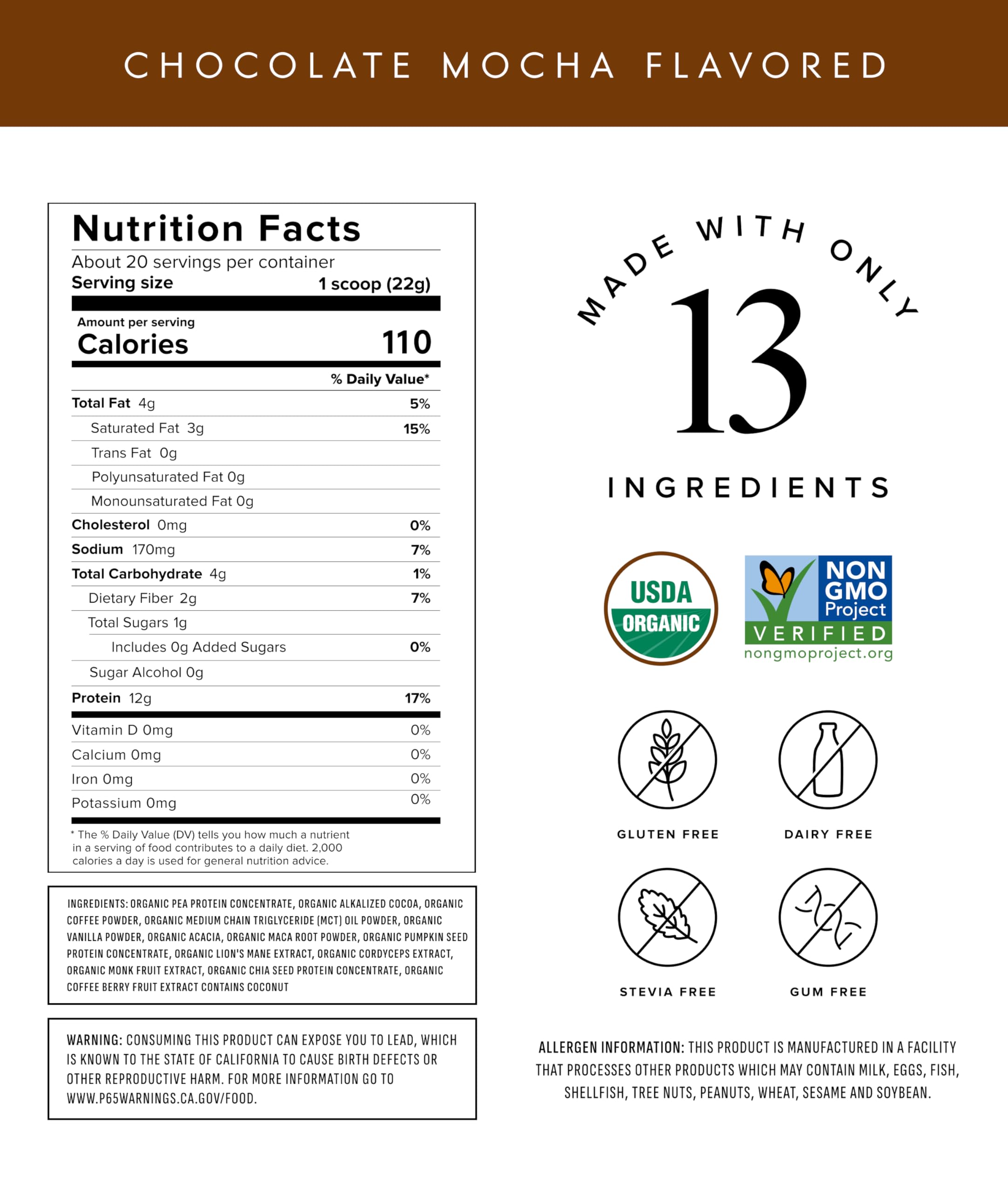 Truvani protein-energy-drink-mix chocolate mocha pour shows smooth texture.