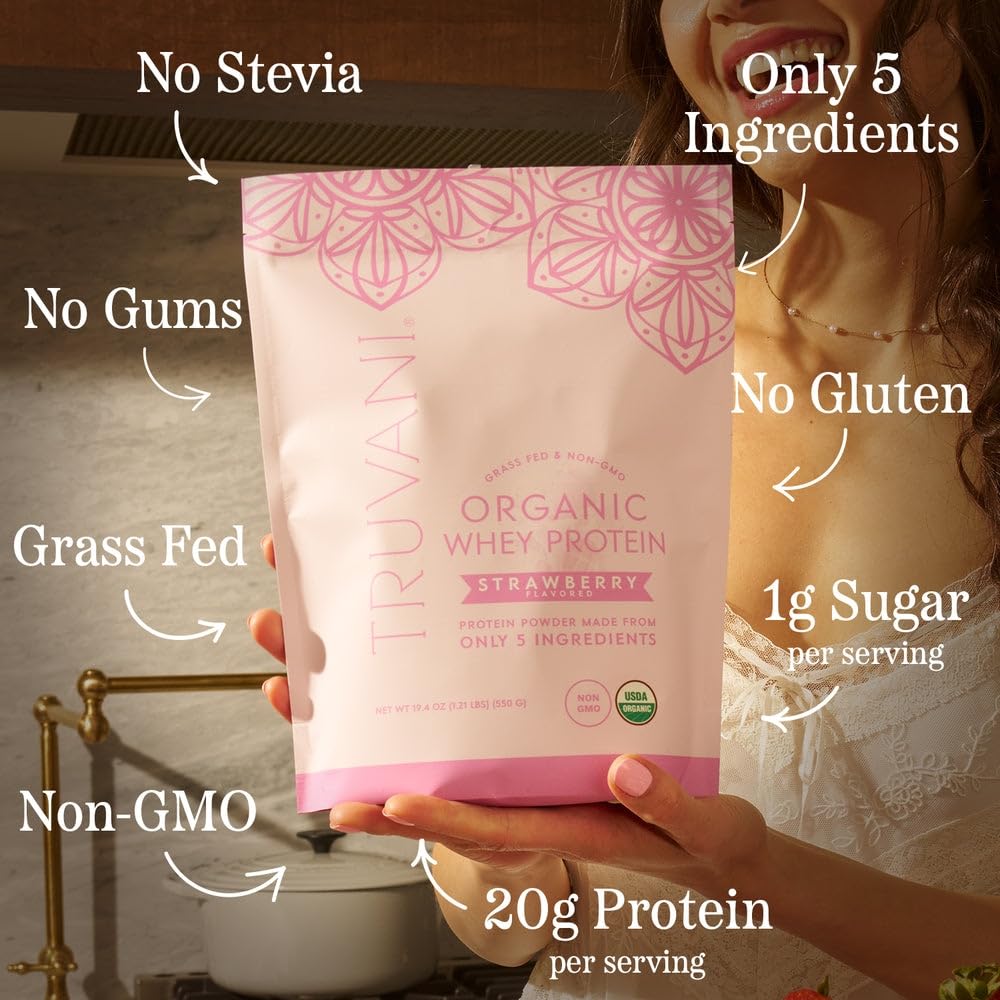 Shaker cup with Truvani whey shows creamy texture