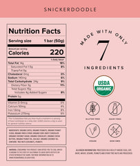 Truvani Snickerdoodle bar texture close-up reveals almonds and dates for quick energy.
