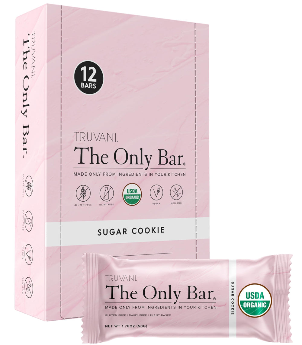 Truvani Sugar Cookie Bar 12-pack front view for on-the-go fueling.