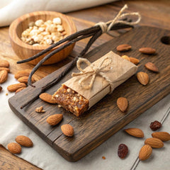 Individually wrapped Truvani bar ready for travel or gym.