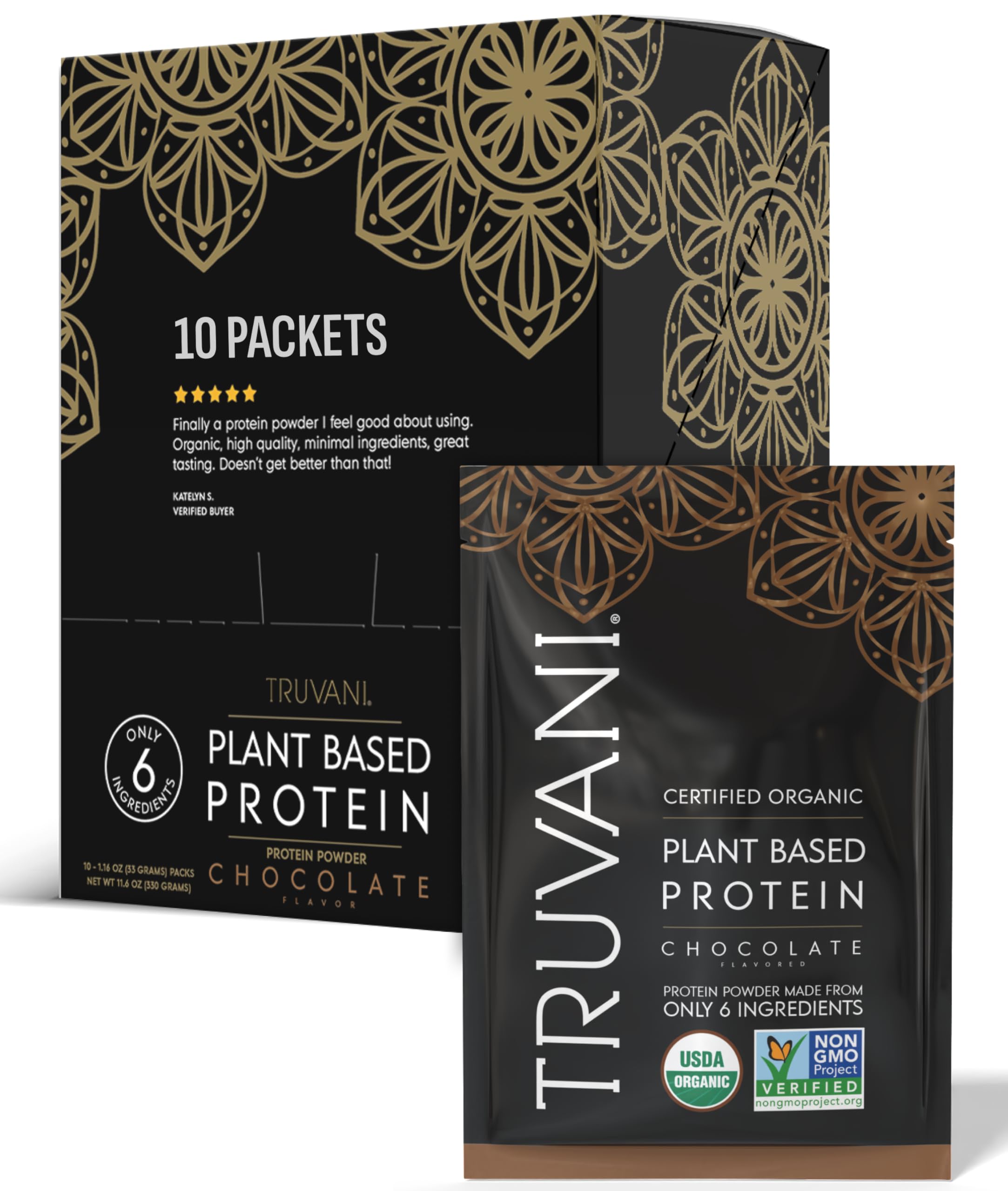 Truvani vegan pea protein chocolate canister for everyday shakes