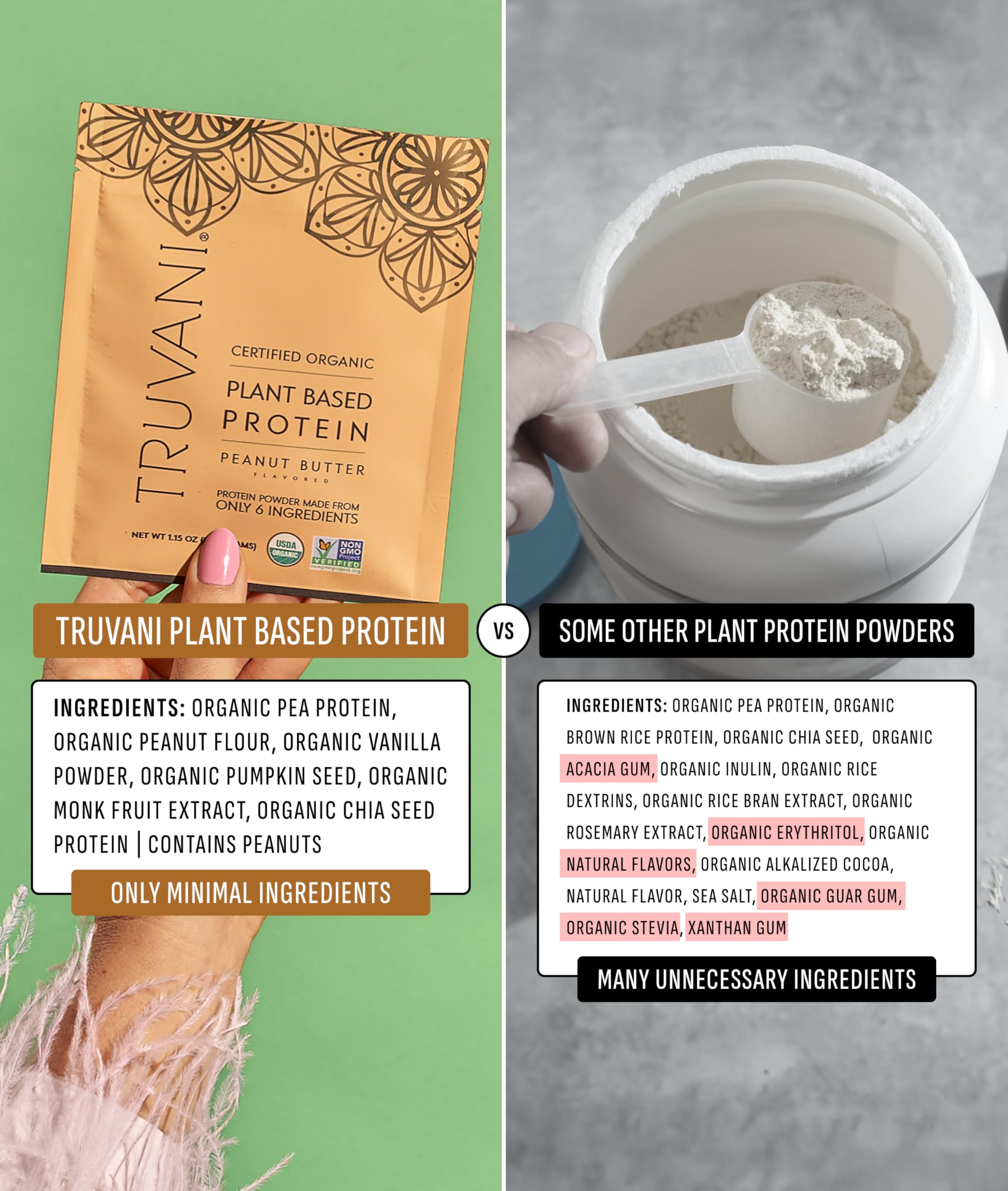 Truvani peanut butter flavor swirl highlights creamy taste and smooth mixability