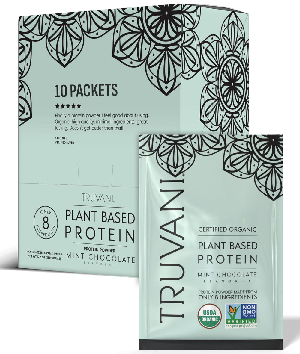 Truvani mint chocolate packaging front for quick on-shelf recognition