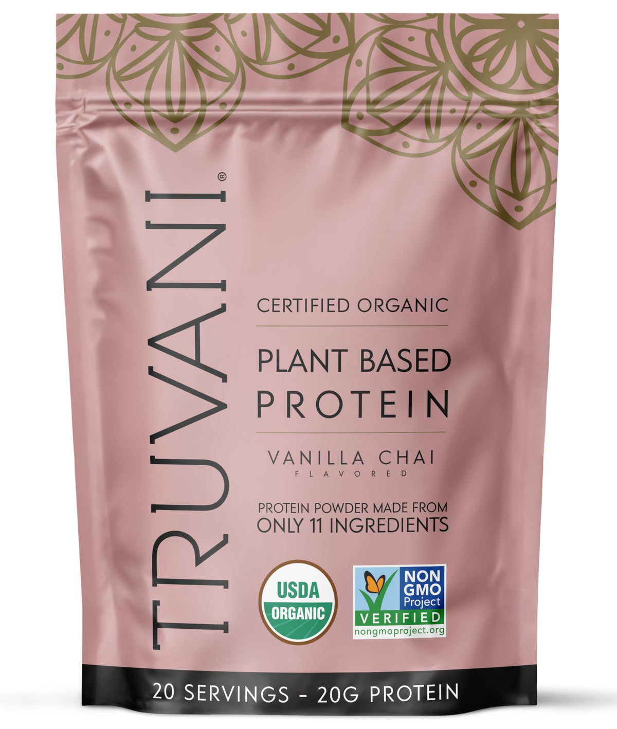 Truvani Vanilla Chai protein bottle for clean daily shakes