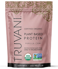 Truvani Vanilla Chai protein bottle for clean daily shakes