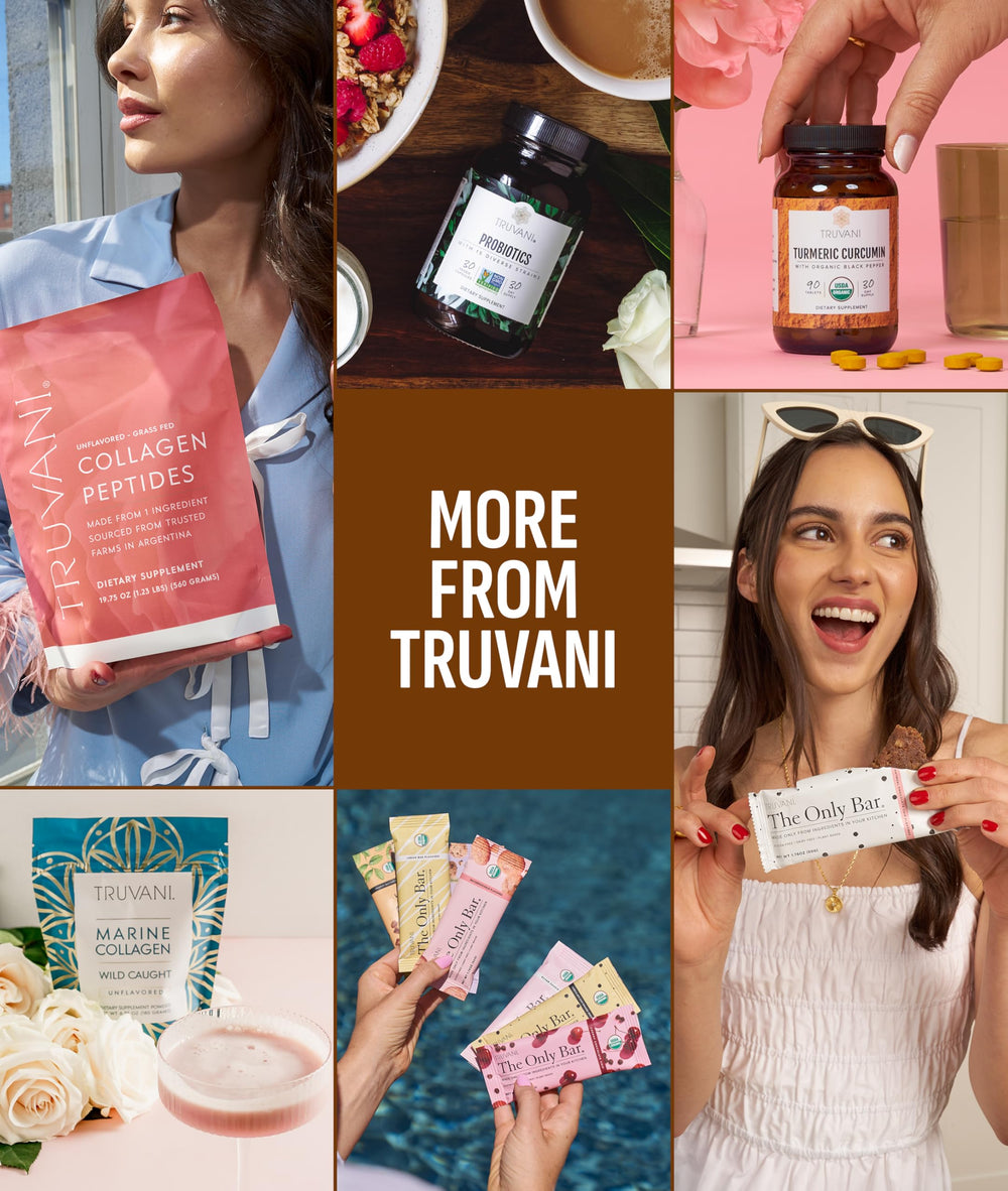 Truvani vegan protein shake served with ice for a refreshing moment.