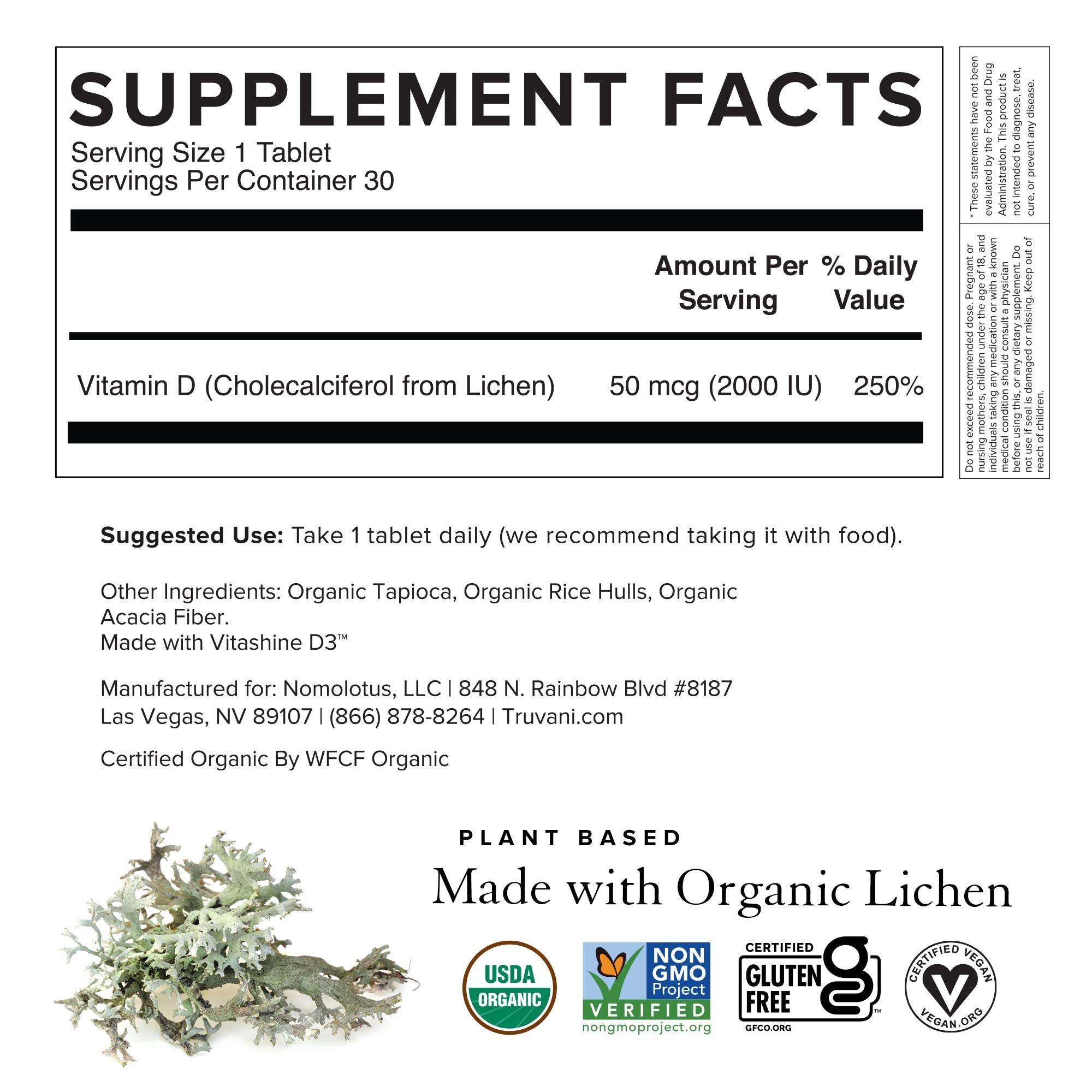 Truvani Vitamin D3 retail packaging closeup highlighting quality