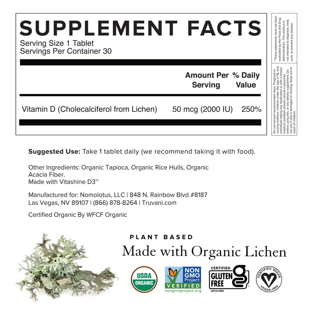 Truvani Vitamin D3 retail packaging closeup highlighting quality