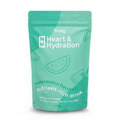 Truvy Electrolytes glass serving emphasize hydration support during workouts.