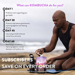TruWild kombucha powder ingredients highlighting live cultures and prebiotics