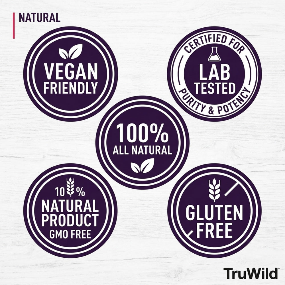 TruWild Kombucha Powder packaging and serving suggestions for on-the-go wellness.