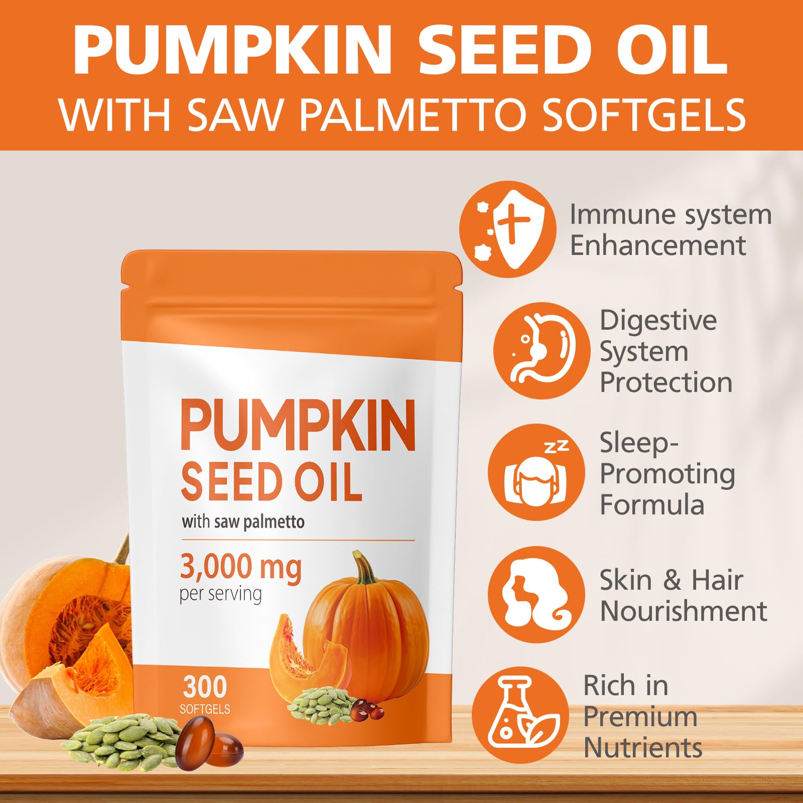 TTGUMMYAMAL pumpkin seed oil softgels offering convenient daily capsules.