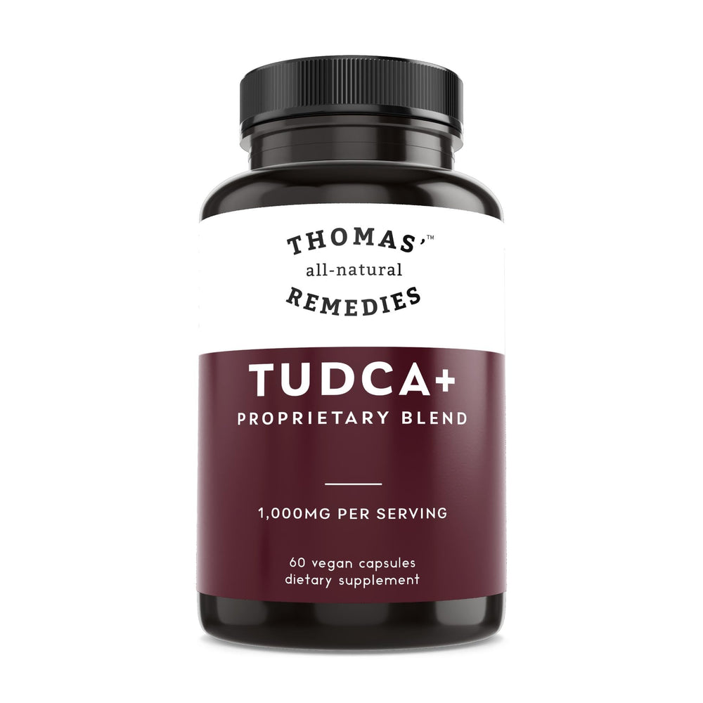 Tudca bottle with water suggests convenient daily dosing