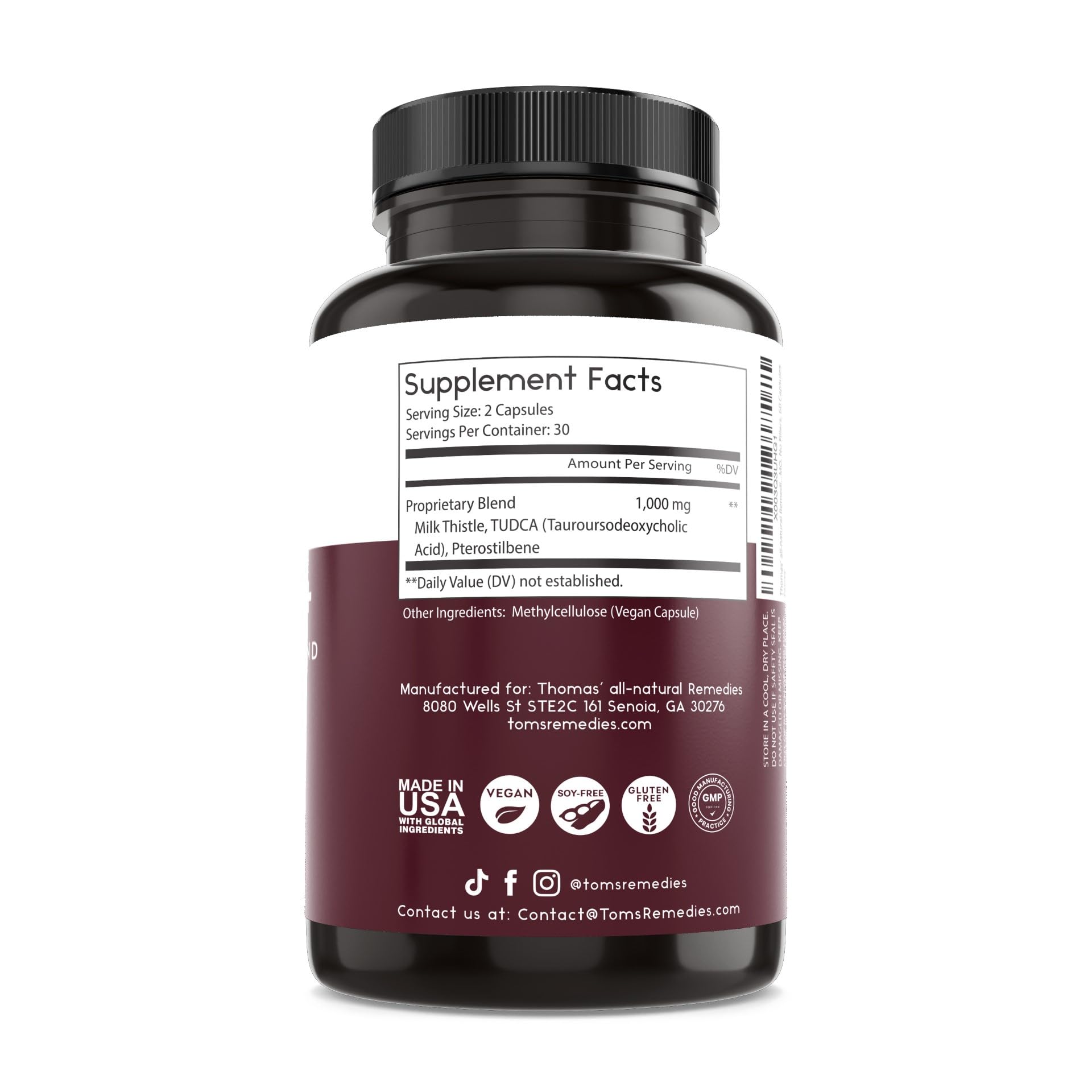 Tudca bottle on kitchen counter for easy daily intake