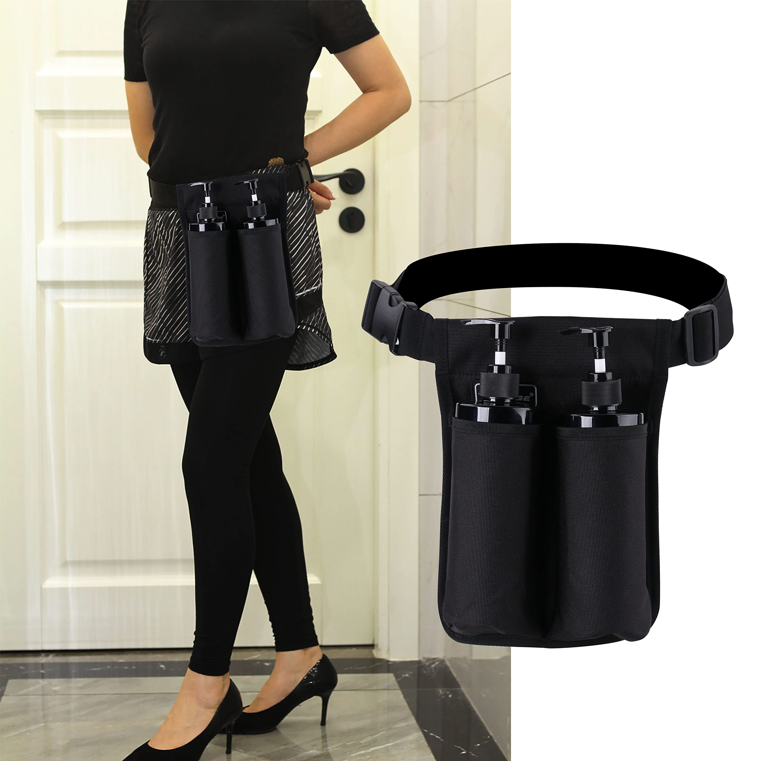 Tuhaoge massage oil holster bag dimensions 10.43 by 7.32 inches.