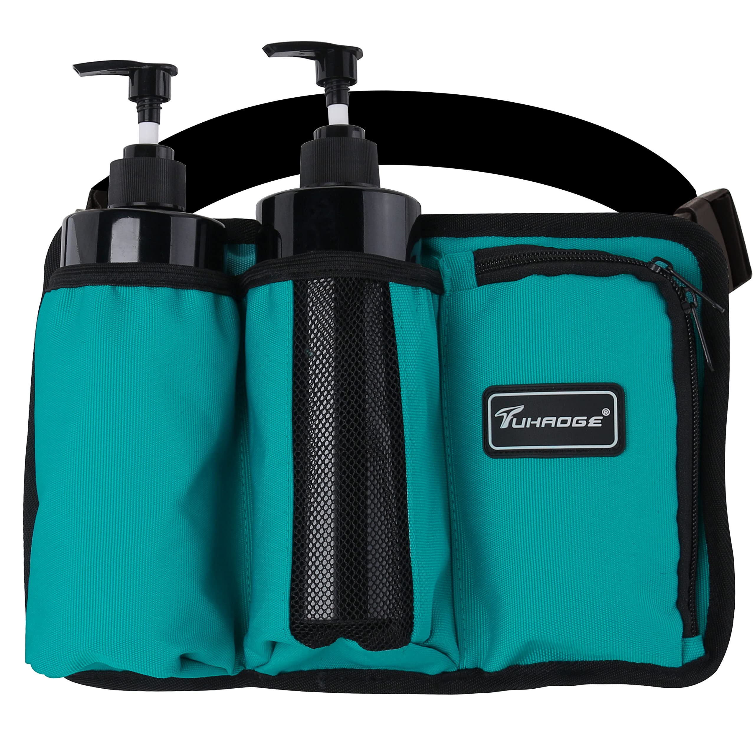 Tuhaoge massage oil holster front pocket for quick bottle access during sessions.