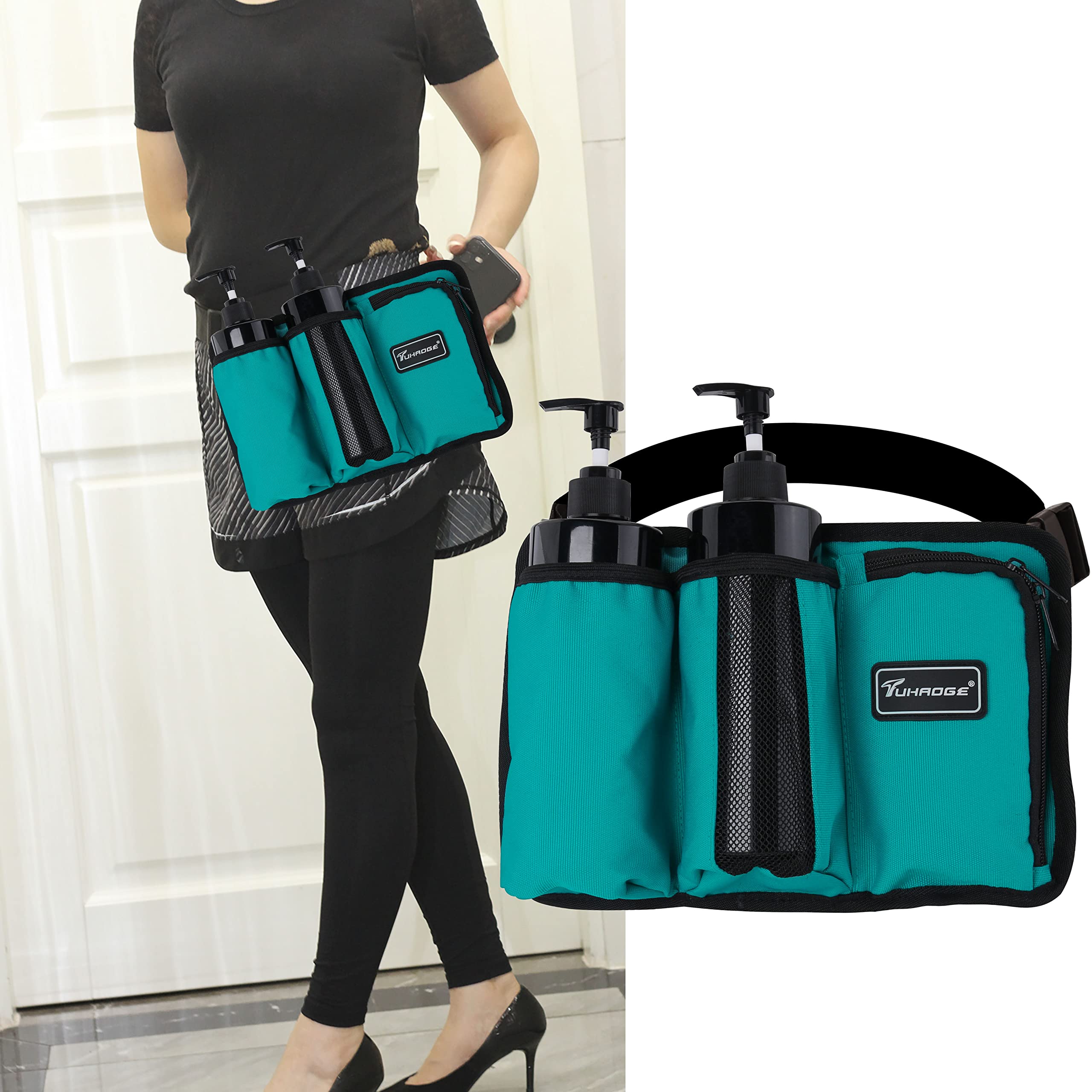 Tuhaoge massage oil holster with woven name tag helps easy identification.