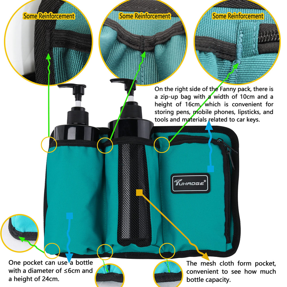 Tuhaoge massage oil holster side zip pocket stores keys and small tools securely.