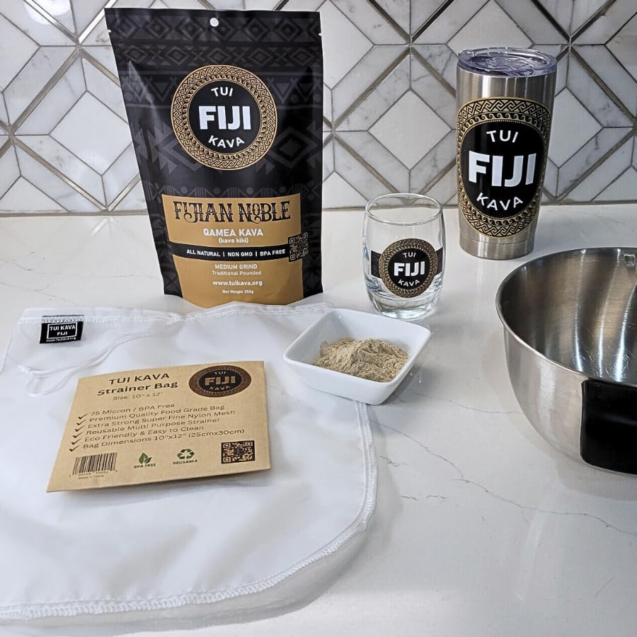 Brewed TUI KAVA in a cup suitable for mindful daytime relaxation.
