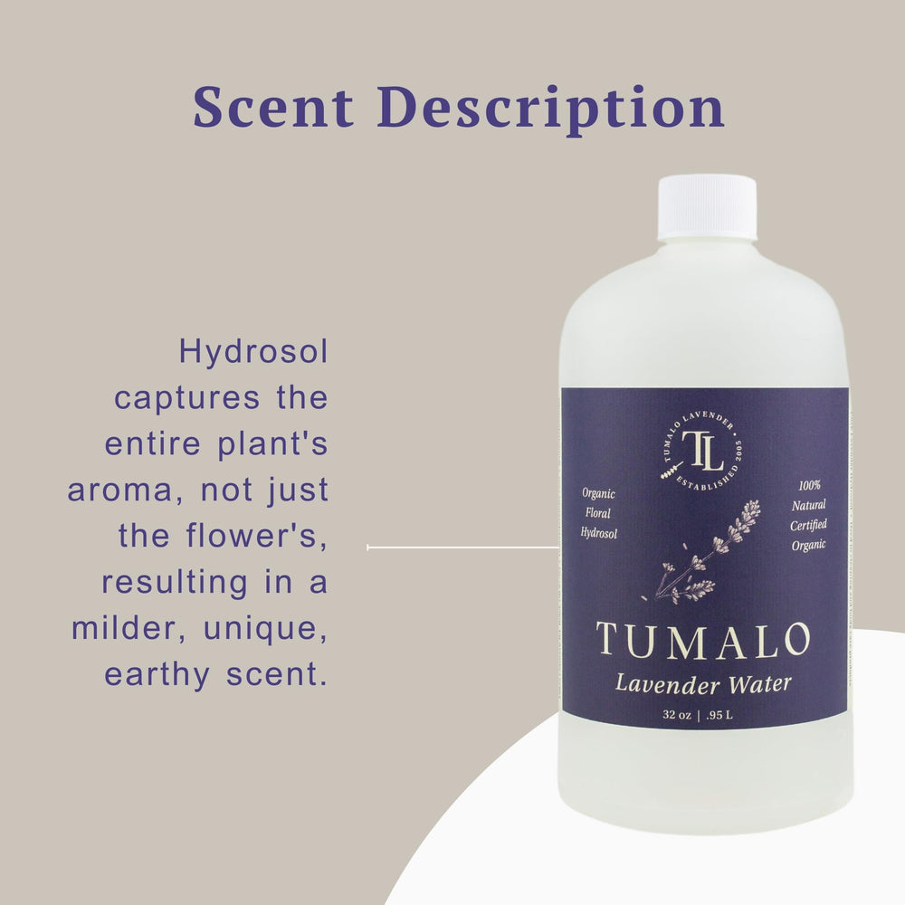 Tumalo Lavender bottle label close-up emphasizing Oregon farm origin.