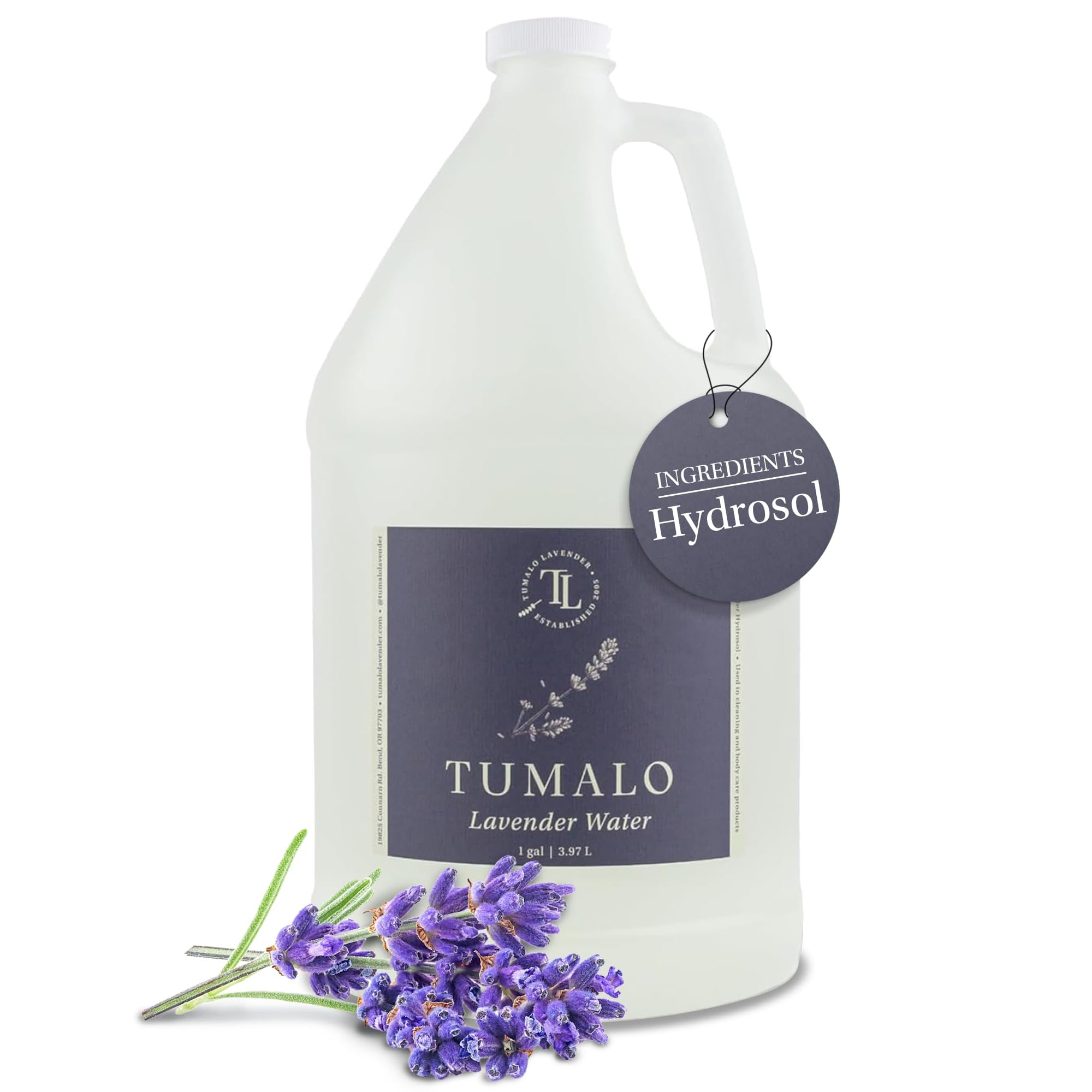 Tumalo Lavender Organic hydrosol bottle pour shows calming, natural skincare aroma.