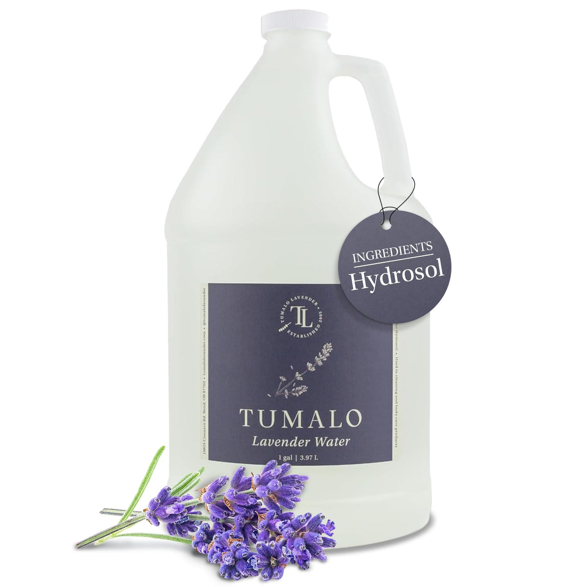 Tumalo Lavender Organic hydrosol bottle pour shows calming, natural skincare aroma.