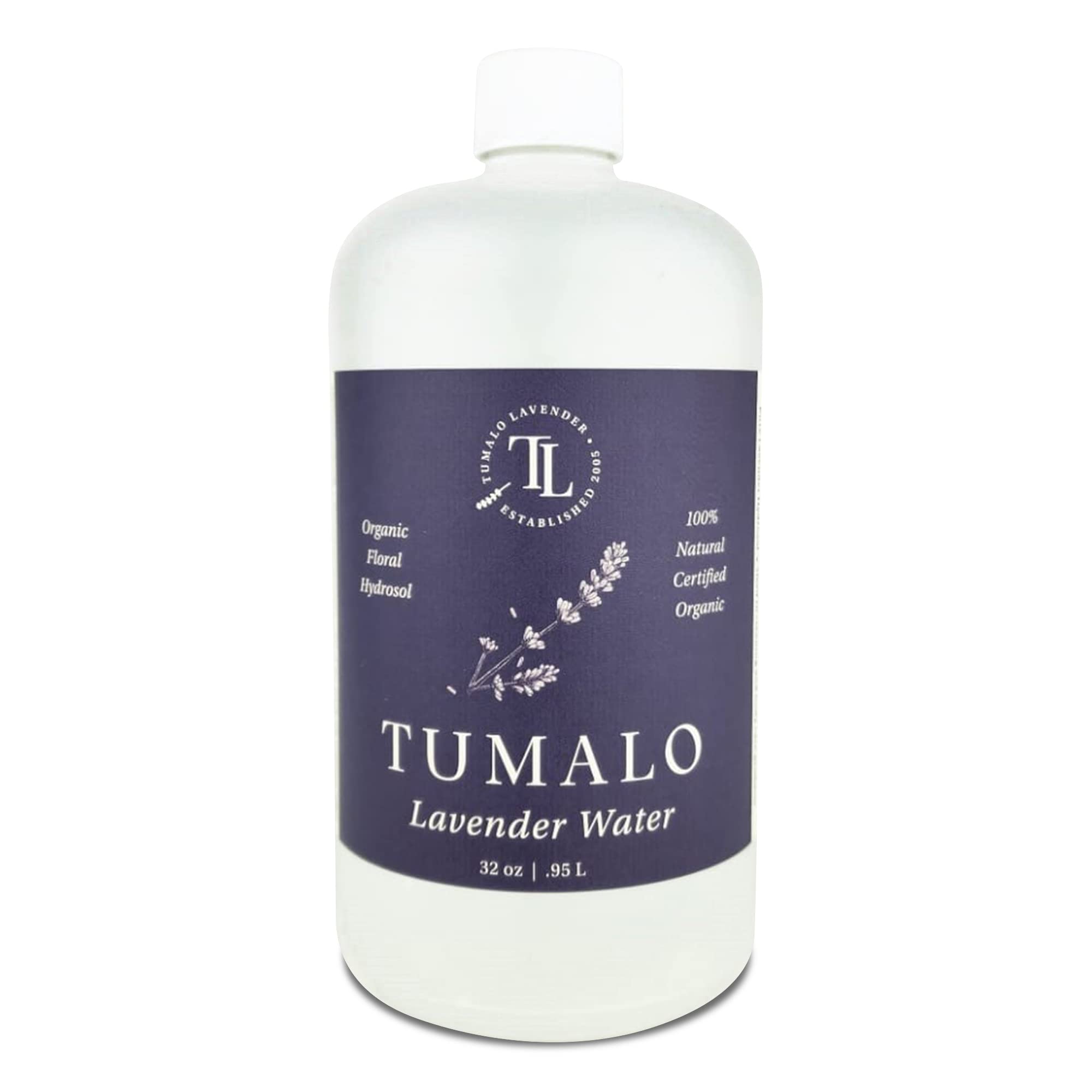 Tumalo Lavender Organic Lavender Water Hydrosol bottle, ideal facial toner for refreshed skin.