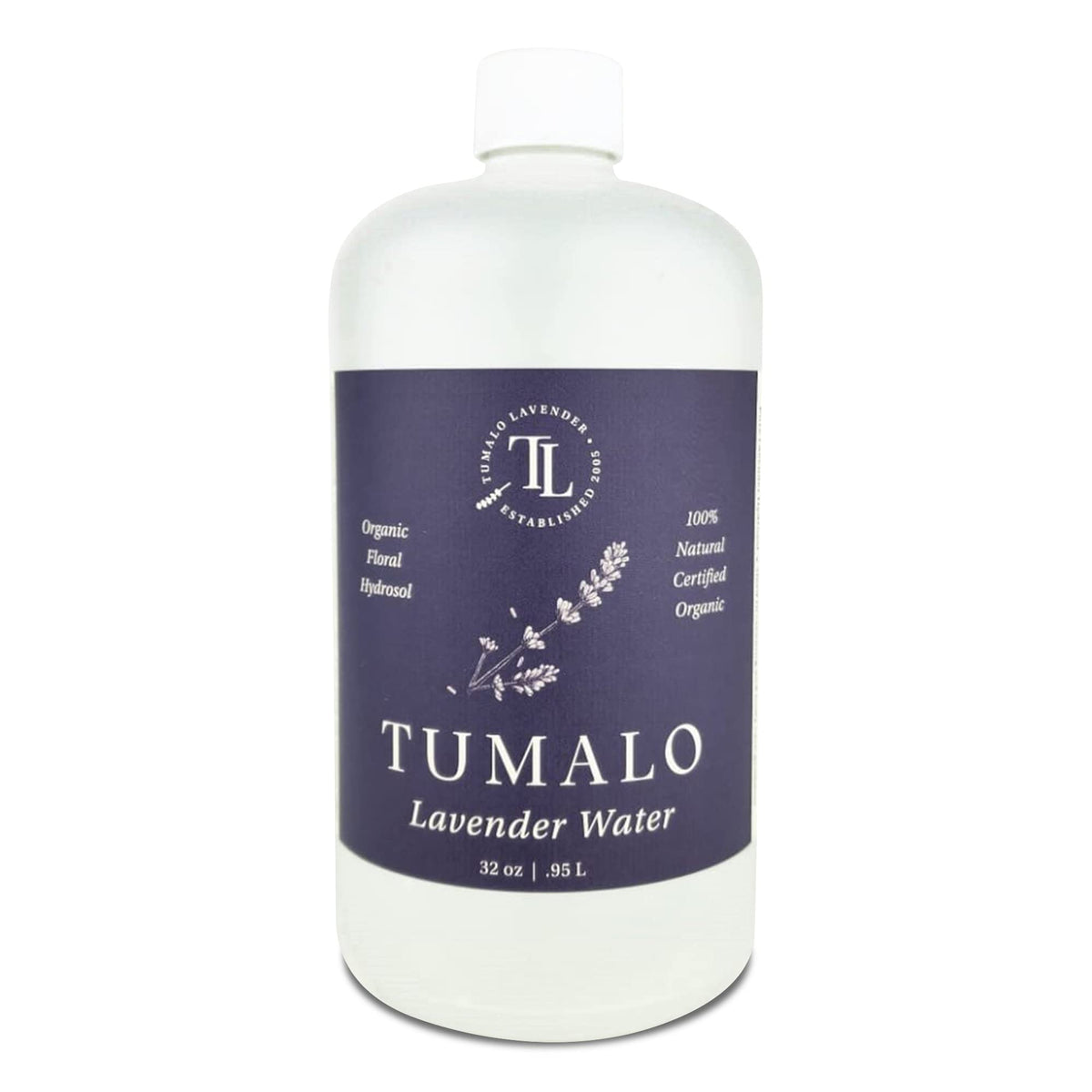 Tumalo Lavender Organic Lavender Water Hydrosol bottle, ideal facial toner for refreshed skin.
