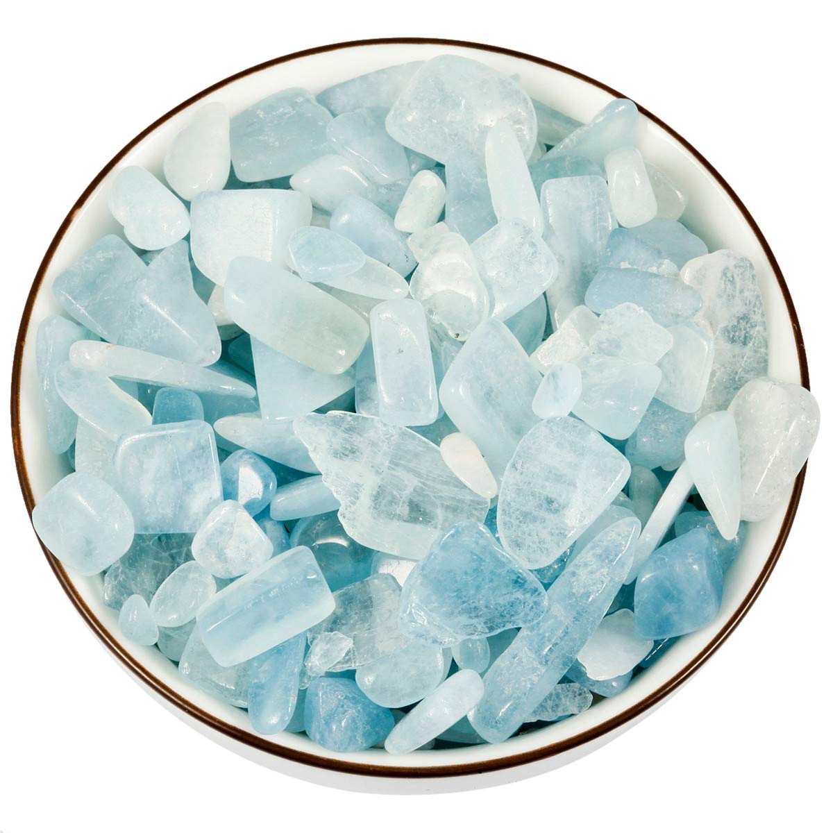 TUMBEELLUWA Aquamarine chips close-up texture for crafting