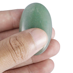 TUMBEELLUWA black obsidian worry stone smooth oval for tension release.