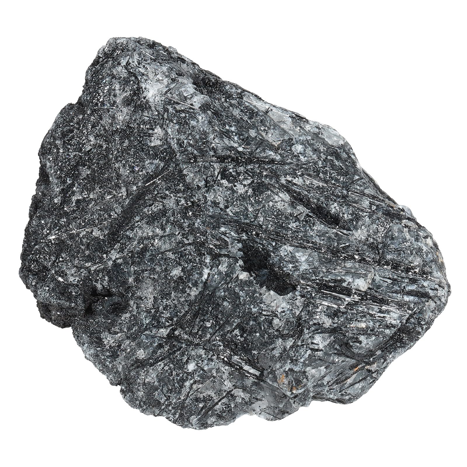 TUMBEELLUWA black rutilated quartz rock specimen, front view, showing natural texture and unique patterns