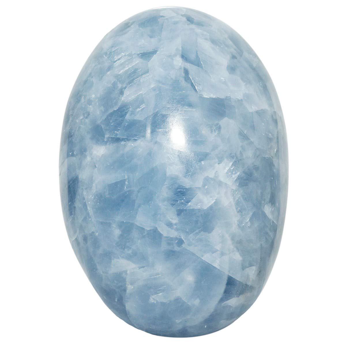 TUMBEELLUWA blue kyanite palm stone closeup highlighting irregular polish for calm rituals and focus