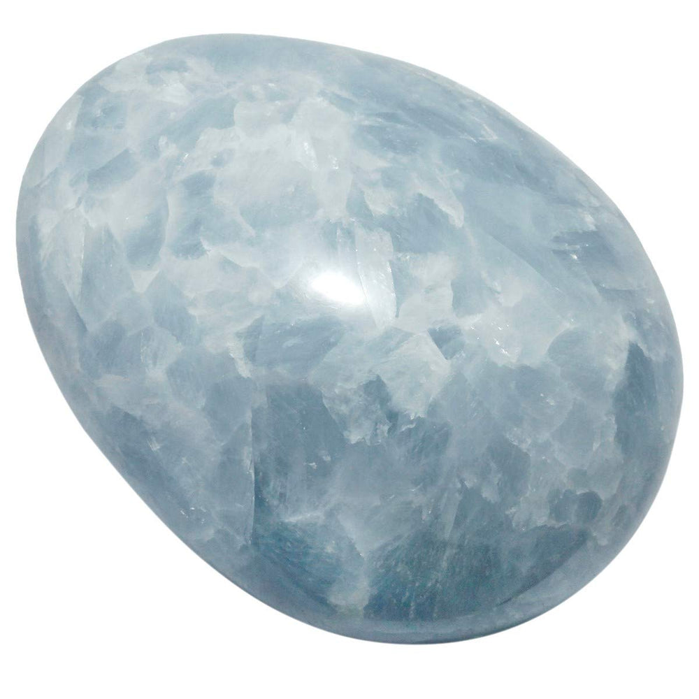TUMBEELLUWA blue kyanite palm stone in hand for stress relief and mindful breathing
