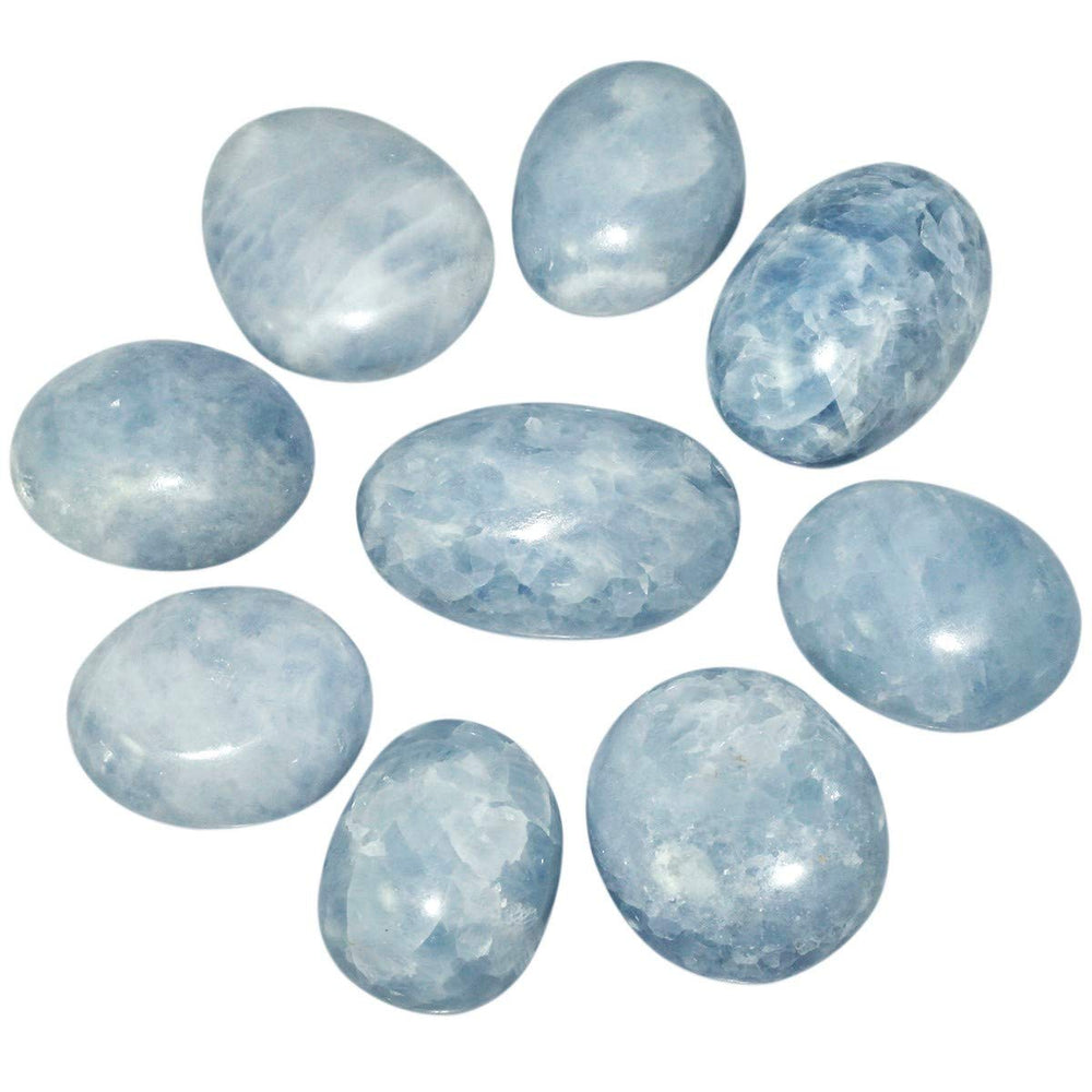 TUMBEELLUWA blue kyanite palm stone packaging showing gift pouch for gifting and easy storage