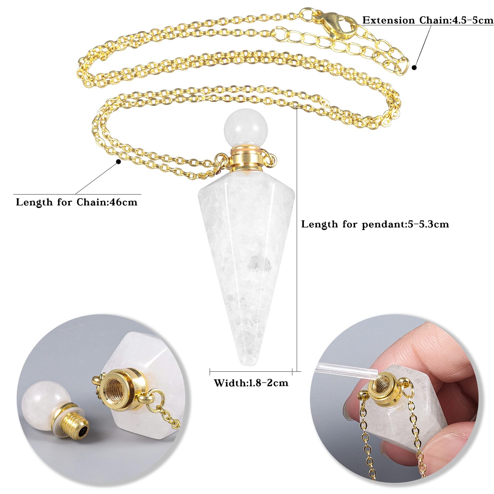TUMBEELLUWA cone pointed quartz pendant close-up for elegant style