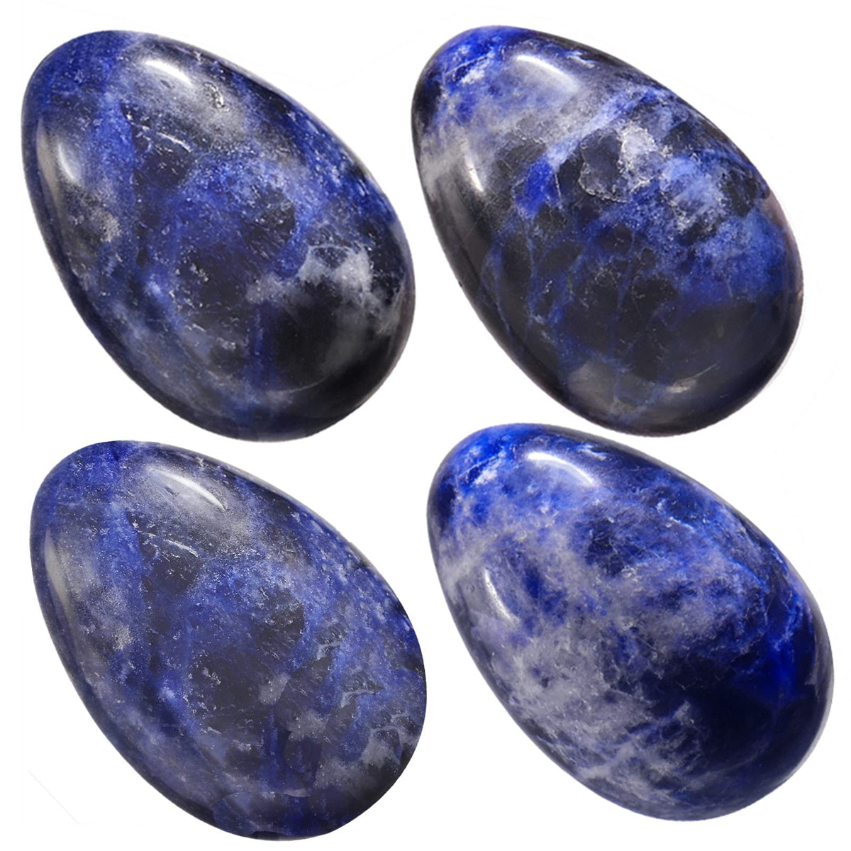 TUMBEELLUWA crystal egg held in palm to ease stress and enhance focus.