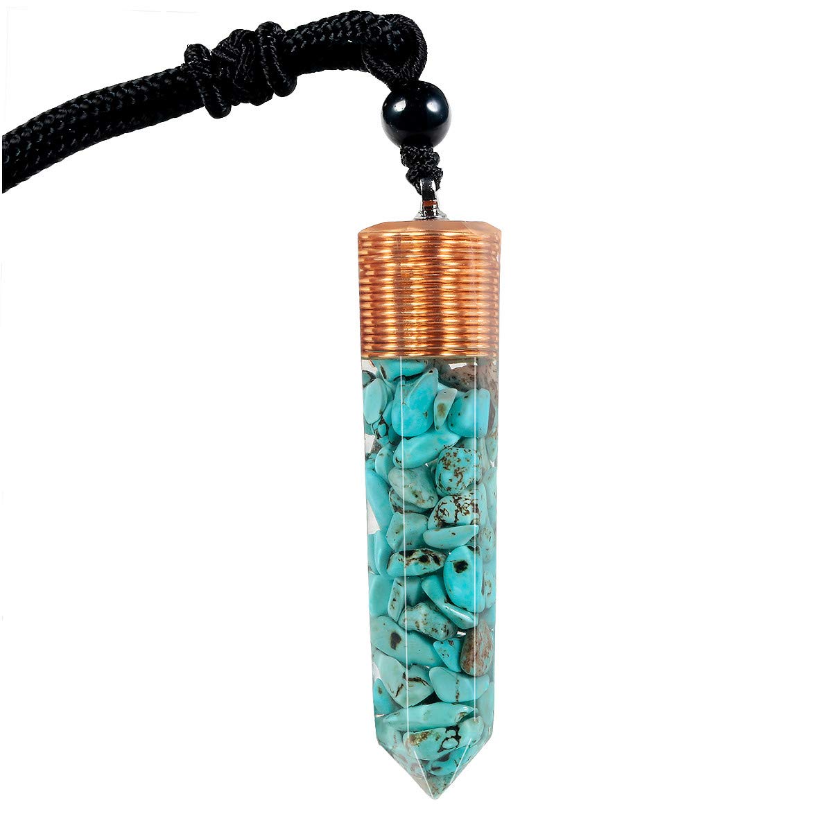 TUMBEELLUWA Healing Orgone Crystal Point Necklace close-up pendant for meditation