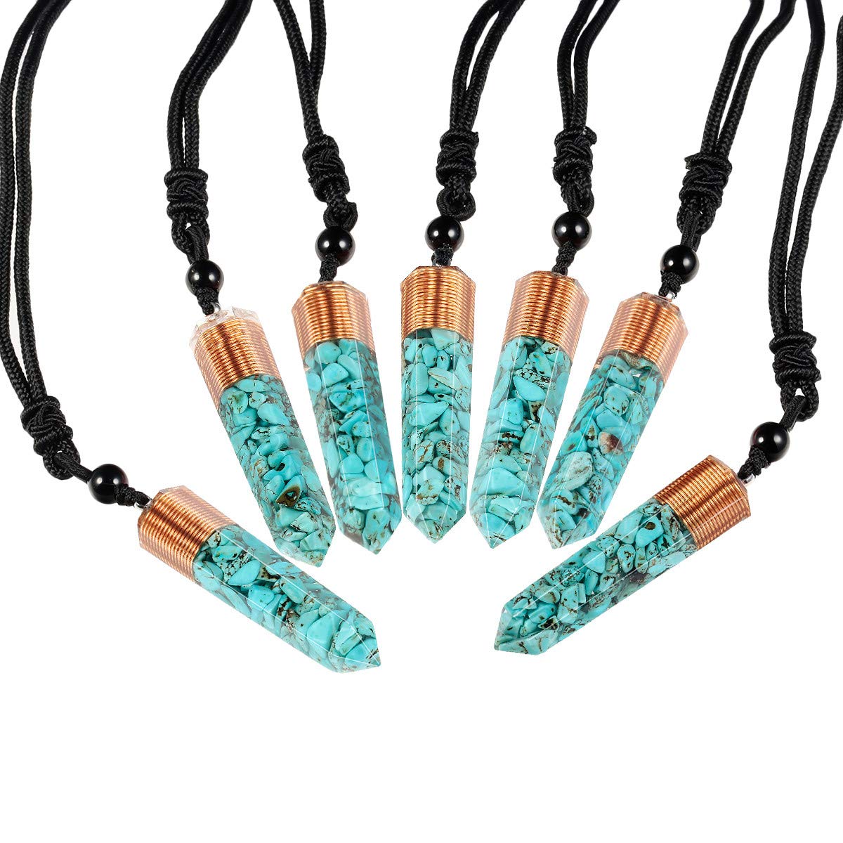 TUMBEELLUWA Hexagonal quartz chip stones necklace versatile for yoga