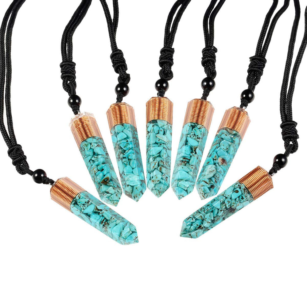TUMBEELLUWA Hexagonal quartz chip stones necklace versatile for yoga