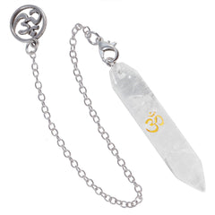 TUMBEELLUWA natural clear quartz pendulum with chain for precise divination sessions