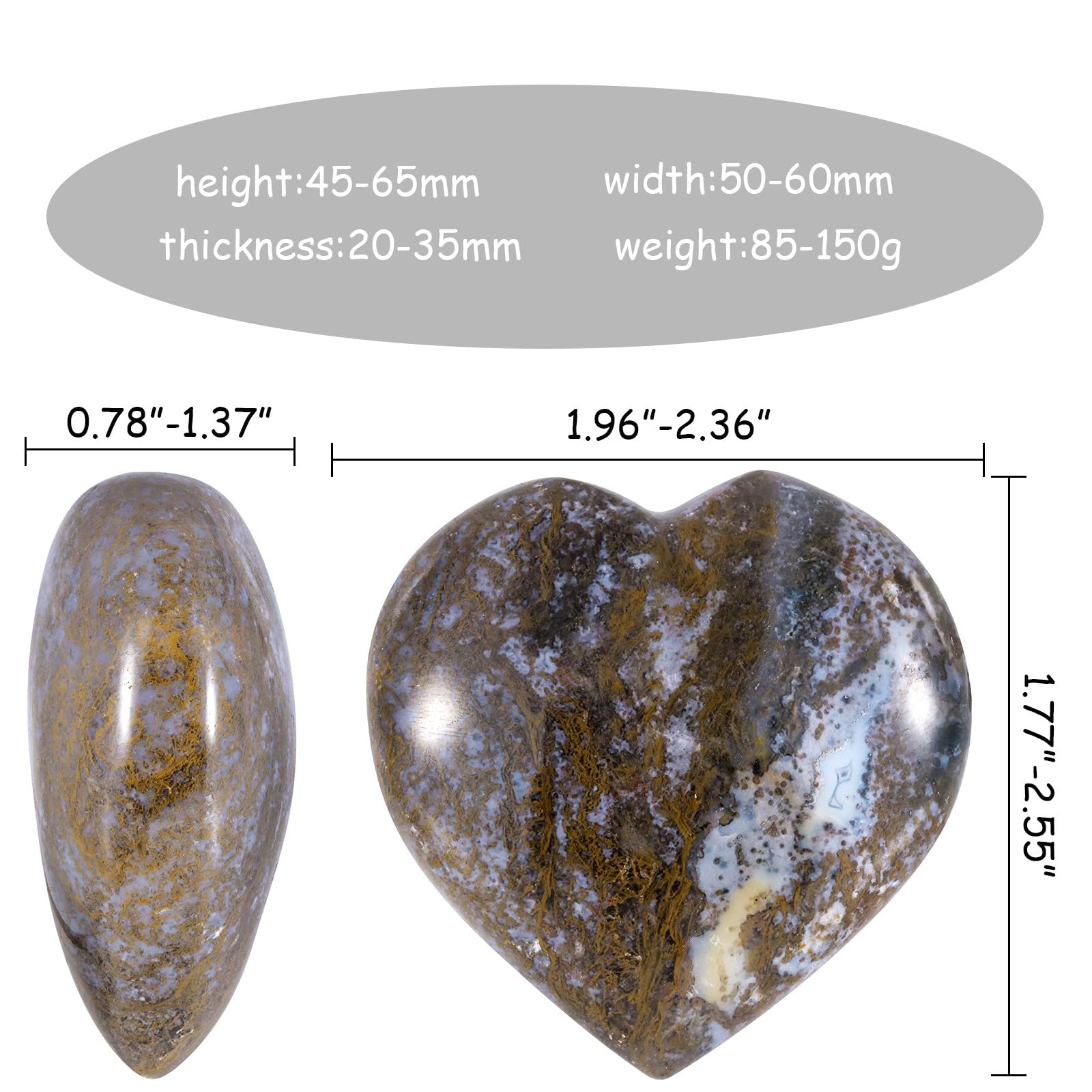 TUMBEELLUWA Natural Heart Stone with smooth touch supports stress relief during daily routines.